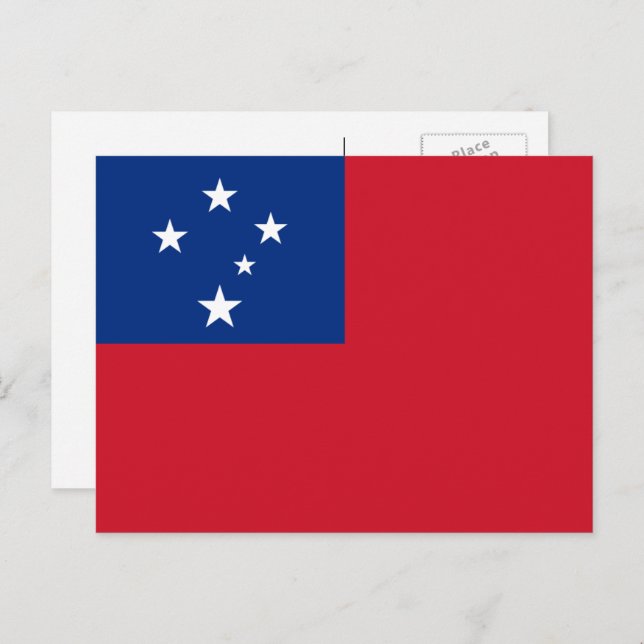 Carte Postale Drapeau de Samoa, Drapeau des Samoa (Devant / Derrière)