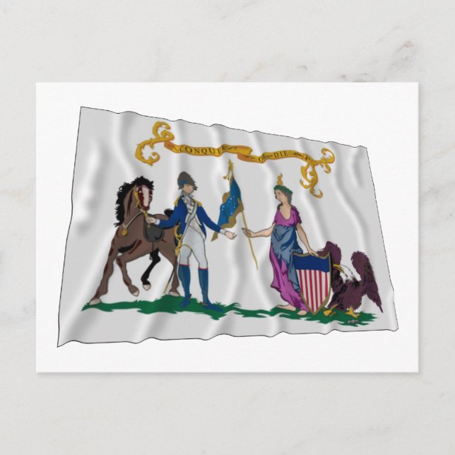 Carte Postale Drapeau de sauvetage de Washington (Devant)