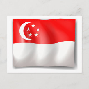 Carte Postale Drapeau de Singapour