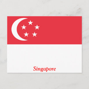 Carte Postale Drapeau de Singapour