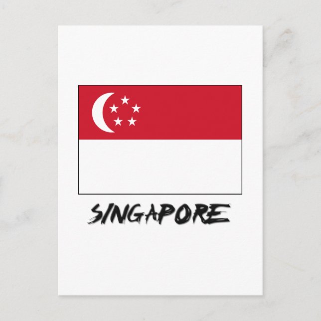 Carte Postale Drapeau de Singapour (Devant)