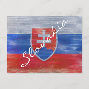 Carte Postale Drapeau de Slovaquie en détresse