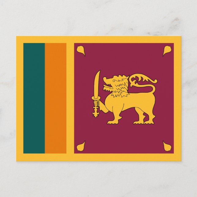 Carte Postale Drapeau de Sri Lanka (Devant)