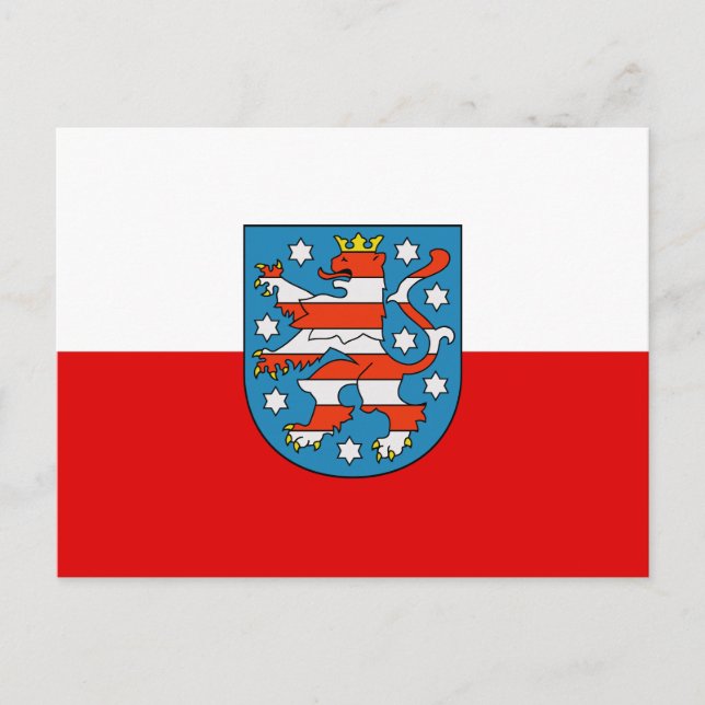 Carte Postale Drapeau de Thuringe (Devant)