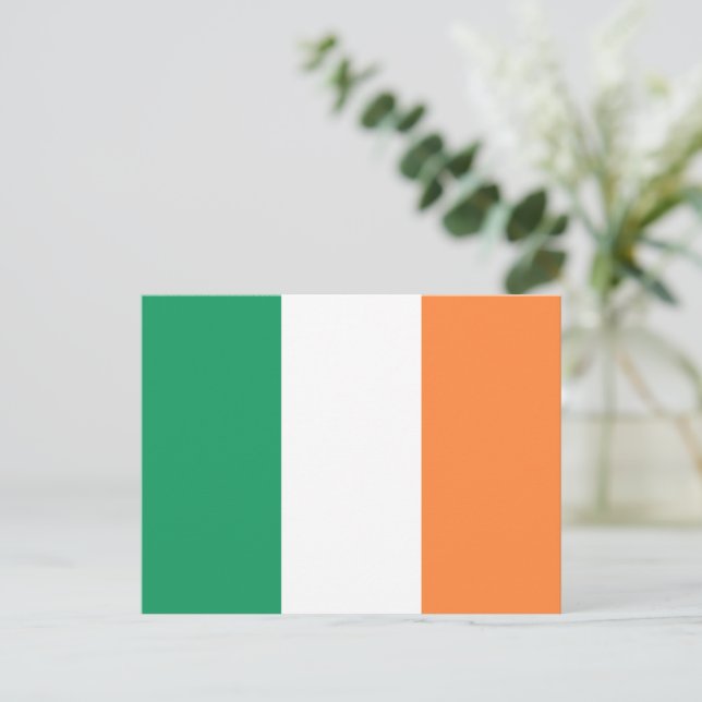 Carte Postale Drapeau de tricolore irlandais patriotique Saint P (Debout devant)