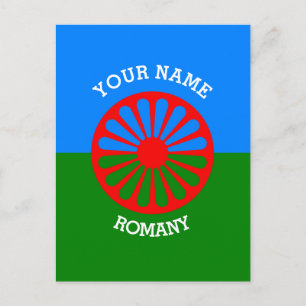 Carte Postale Drapeau de voyageur tzigane romani officiel person