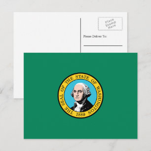 Carte Postale Drapeau de Washington, Drapeau de l'État de Washin