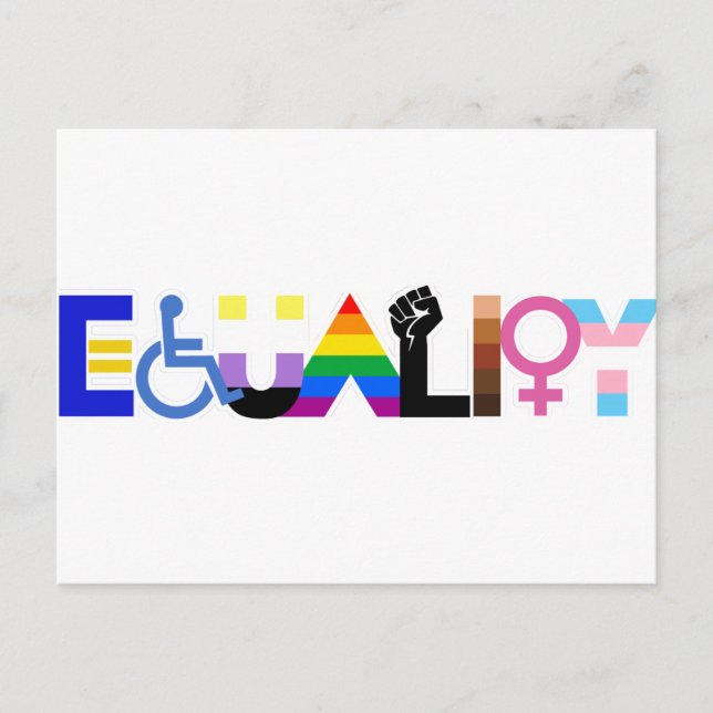 Carte Postale Drapeau d'égalité inclusive (Devant)
