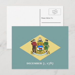 Carte Postale Drapeau Delawarean, Drapeau du Delaware