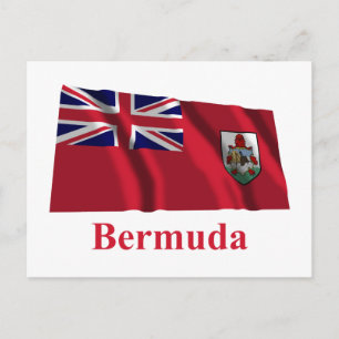 Carte Postale Drapeau des Bermudes avec nom