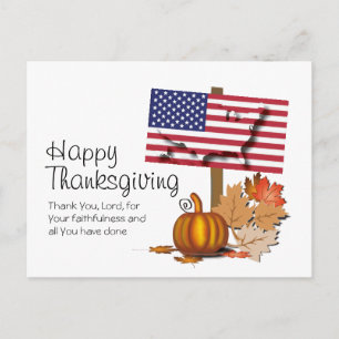 Carte Postale Drapeau des États-Unis   ACTION DE GRÂCE AMÉRICAIN