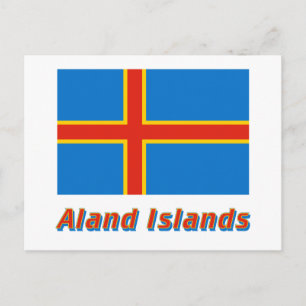Carte Postale Drapeau des îles Aland avec nom