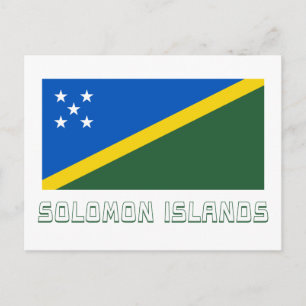 Carte Postale Drapeau des Îles Salomon portant le nom
