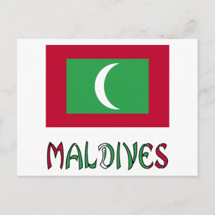 Carte Postale Drapeau des Maldives et des Maldives
