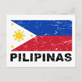 Carte Postale Drapeau des Philippines Vintage