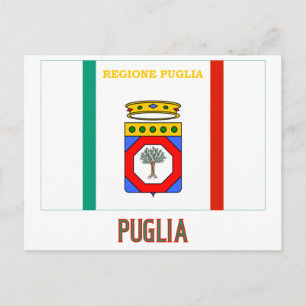 Carte Postale Drapeau des Pouilles avec nom