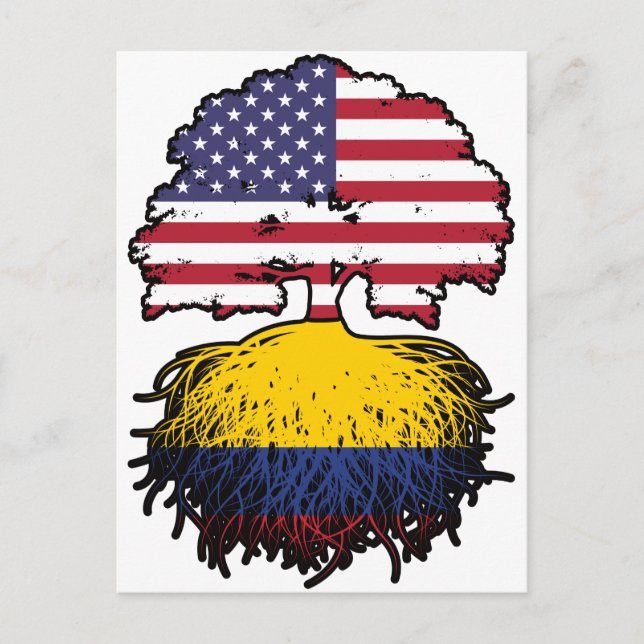 Carte Postale Drapeau des racines d'arbre Colombie-Britannique (Devant)