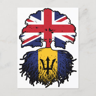 Carte Postale Drapeau des racines d'arbre de la Barbade