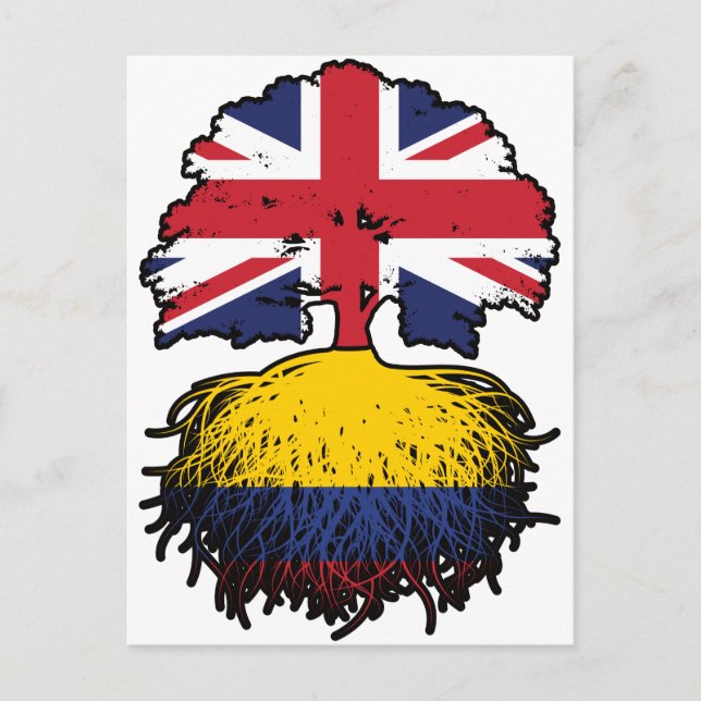 Carte Postale Drapeau des racines de l'arbre Colombie Colombien  (Devant)