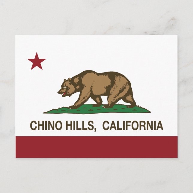 Carte Postale Drapeau d'état de Californie Chino Hills (Devant)
