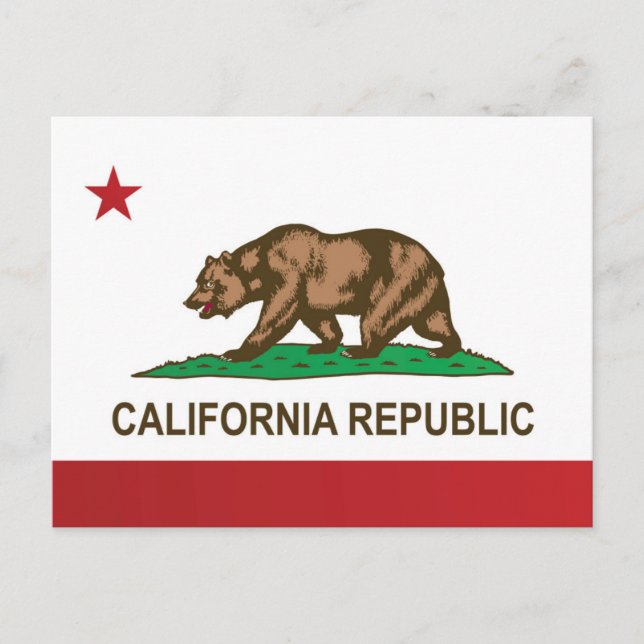 Carte Postale Drapeau d'État de Californie, États-Unis (Devant)