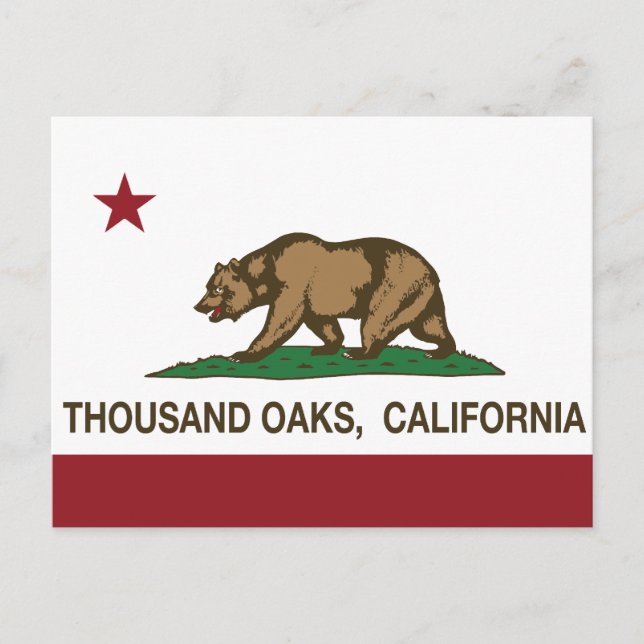 Carte Postale Drapeau d'état de Californie Mille chênes (Devant)