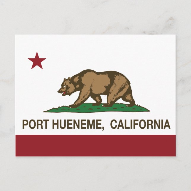 Carte Postale Drapeau d'État de Californie Port Hueneme (Devant)