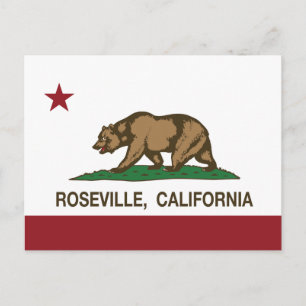 Carte Postale Drapeau d'État de Californie Roseville