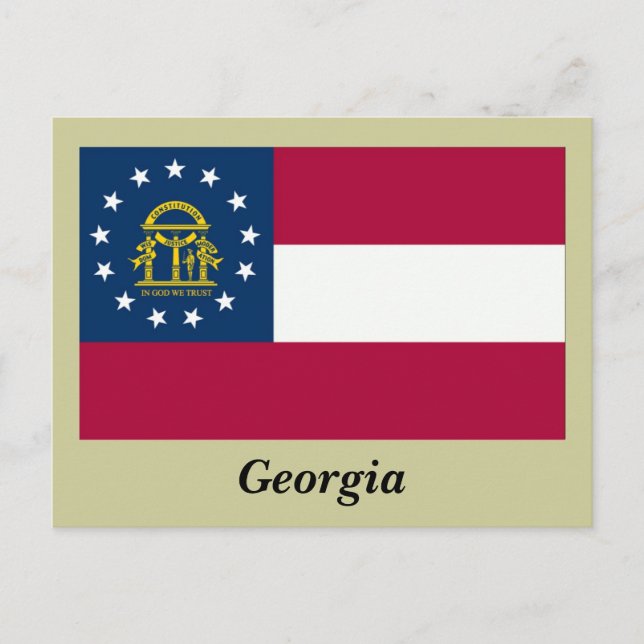 Carte Postale Drapeau d'état de la Géorgie (Devant)