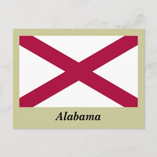 Carte Postale Drapeau d'État de l'Alabama (Devant)