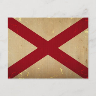 Carte Postale Drapeau d'Etat de l'Alabama VINTAGE.
