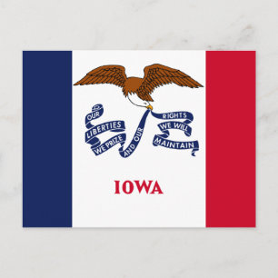 Carte Postale Drapeau d'État de l'Iowa