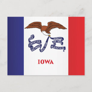 Carte Postale Drapeau d'État de l'Iowa, États-Unis