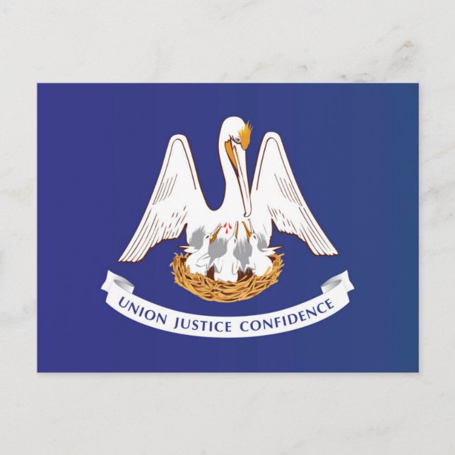 Carte Postale Drapeau d'État de Louisiane, États-Unis (Devant)