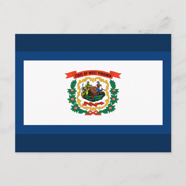 Carte Postale Drapeau d'État de Virginie-Occidentale (Devant)