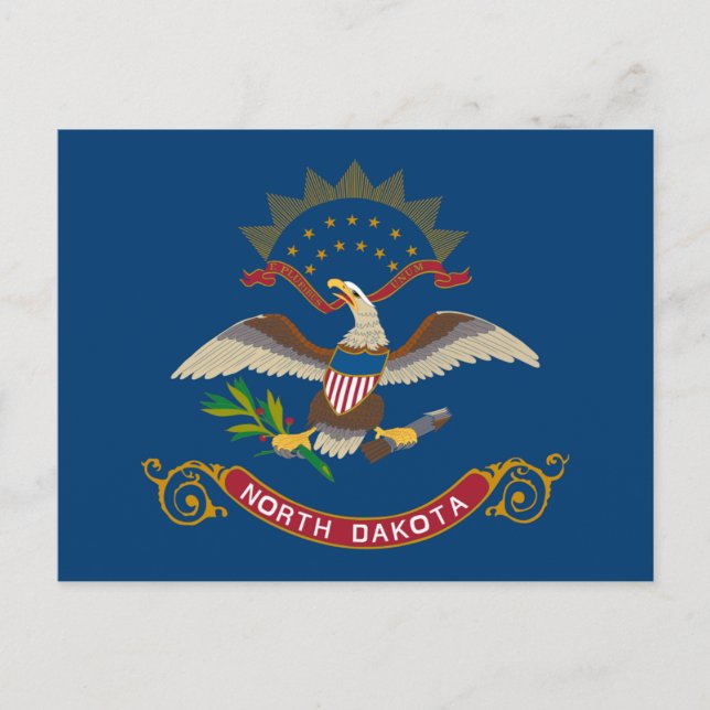 Carte Postale Drapeau d'État du Dakota du Nord (Devant)