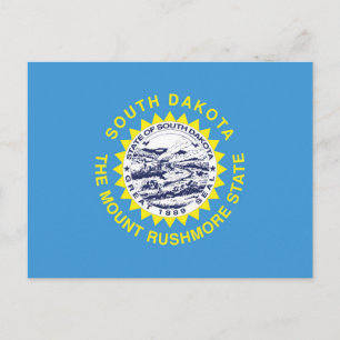 Carte Postale Drapeau d'Etat du Dakota du Sud, États-Unis
