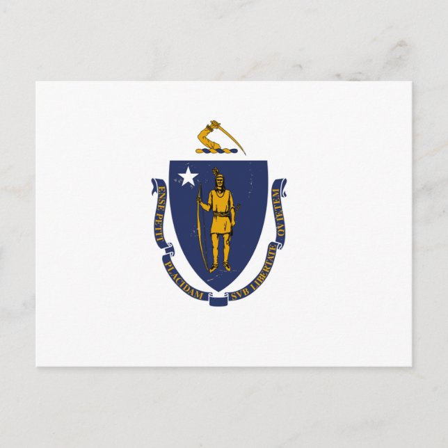 Carte Postale Drapeau d'État du Massachusetts (Devant)