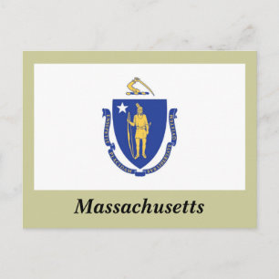 Carte Postale Drapeau d'État du Massachusetts
