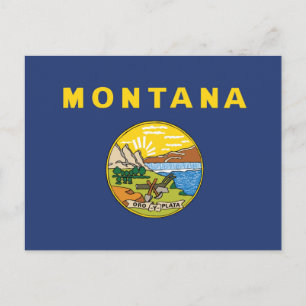 Carte Postale Drapeau d'Etat du Montana, États-Unis