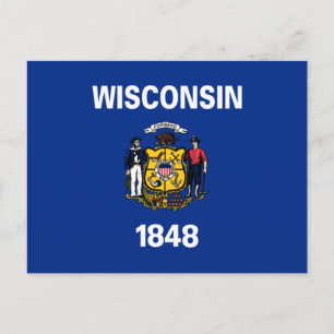 Carte Postale Drapeau d'État du Wisconsin