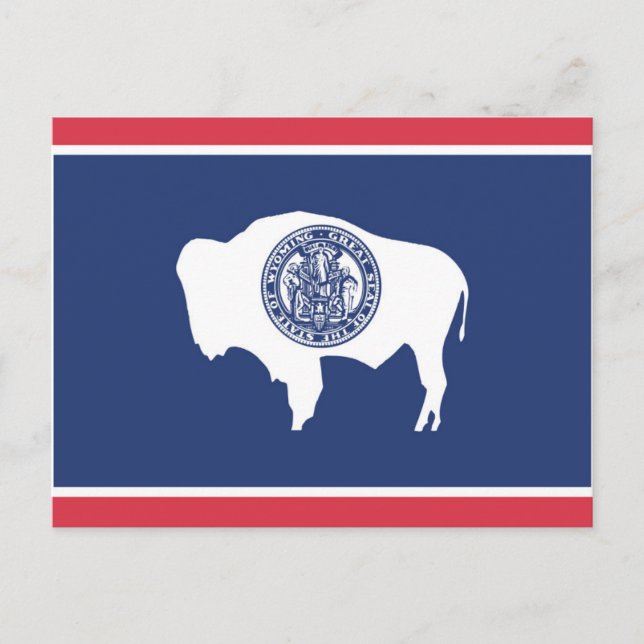Carte Postale Drapeau d'Etat du Wyoming, États-Unis (Devant)