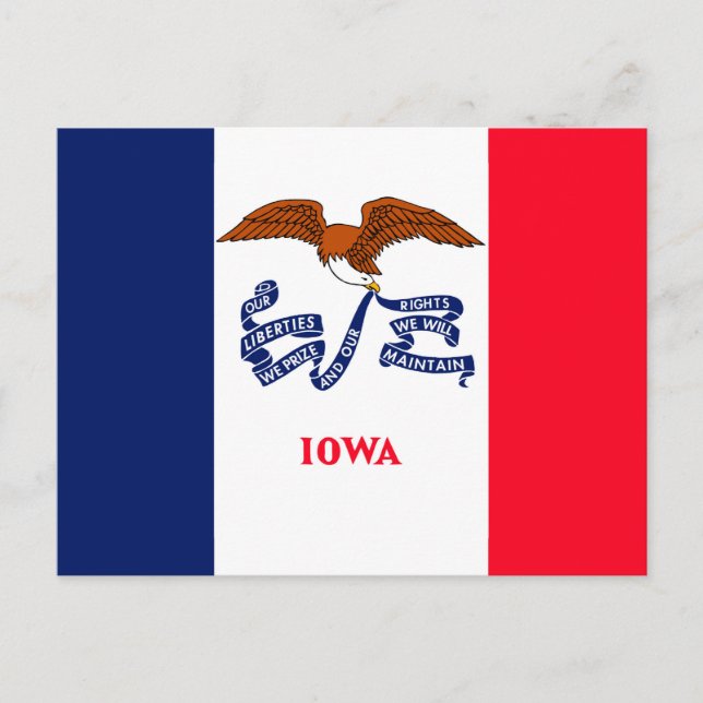 Carte Postale Drapeau d'État Iowa (Devant)