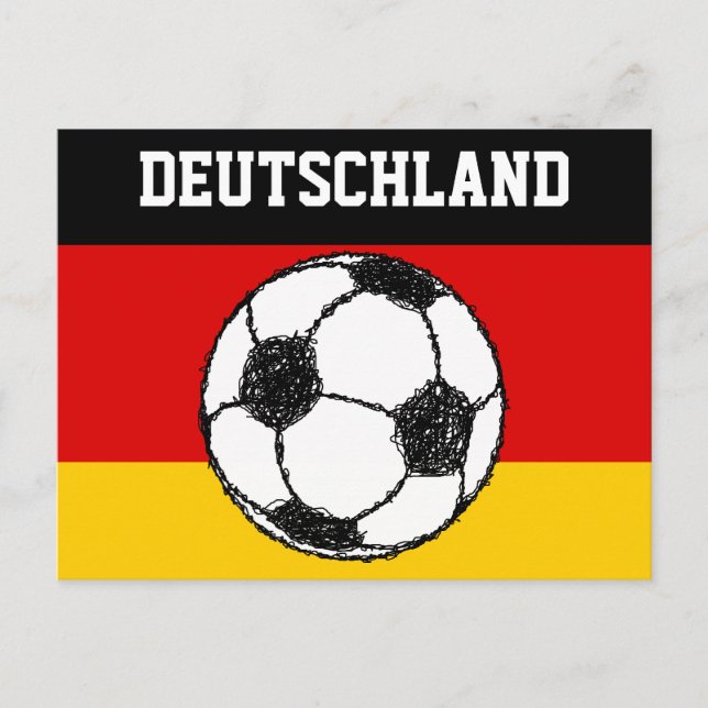 CARTE POSTALE DRAPEAU DEUTSCHLAND | FOOTBALL (Devant)