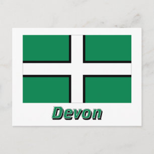 Carte Postale Drapeau Devon avec nom