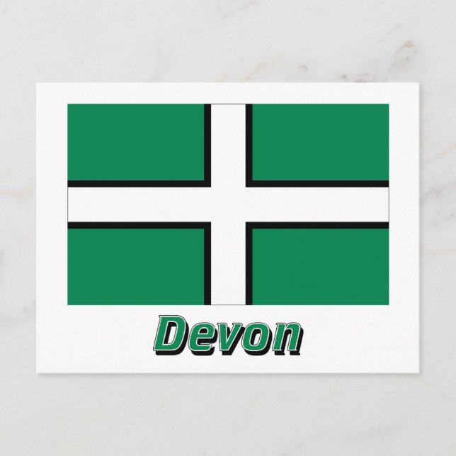 Carte Postale Drapeau Devon avec nom (Devant)