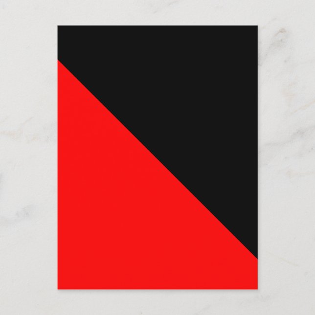 Carte Postale Drapeau diagonale noir et rouge (Devant)