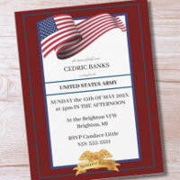 Drapeau d'invitation à la retraite militaire Crête