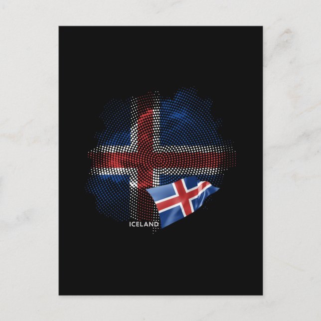 Carte Postale Drapeau d'Islande (Devant)