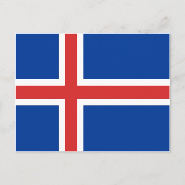 Carte Postale Drapeau d'Islande (Devant)